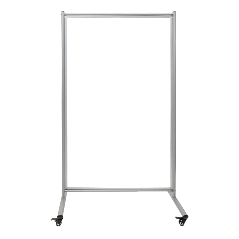 Luxor Double-Sided Mobile Magnetic Dry-Erase Whiteboard Room Divider, 75in x 43in, Aluminum Frame With Silver Finish