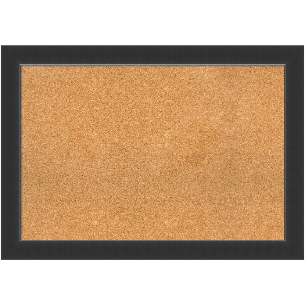 Amanti Art Cork Bulletin Board, 41in x 29in, Natural, Corvino Black Wood Frame