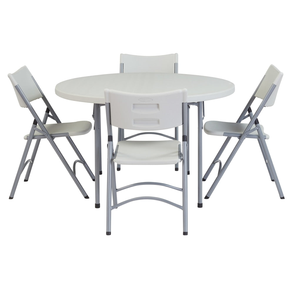 National Public Seating Plastic Folding Table And Chair Set, Speckled Gray
