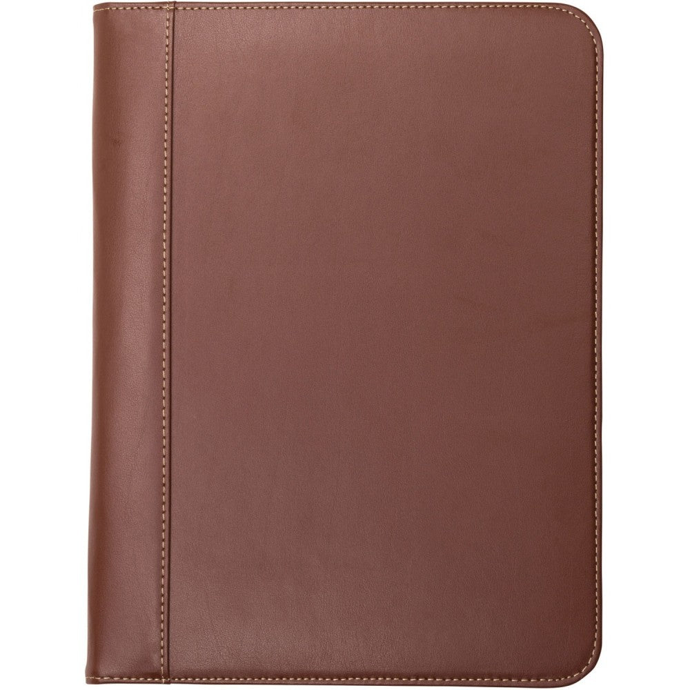 Samsill Letter Pad Folio - 8 1/2in x 11in - Leather - Tan - 1 Each