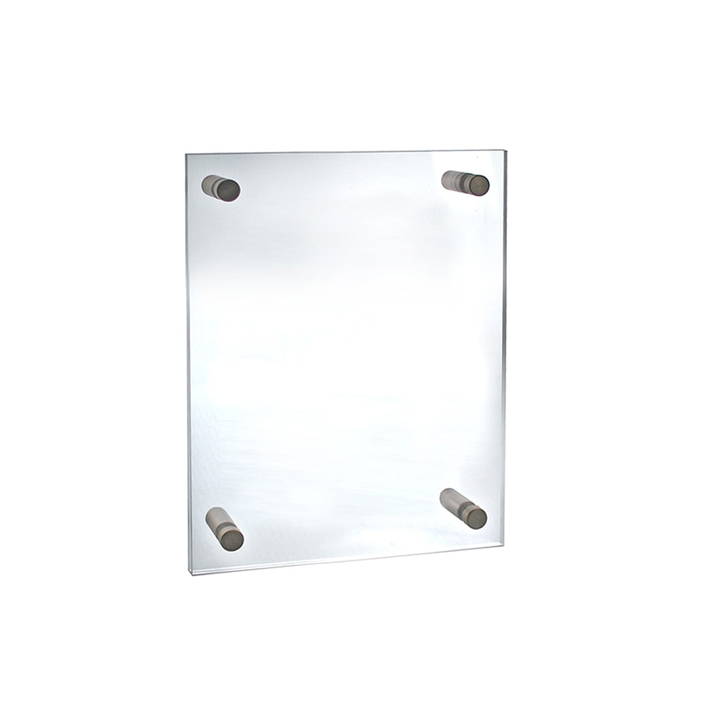 Azar Displays Graphic Size Acrylic Vertical/Horizontal Standoff Sign Holder, 9in x 12in, Clear