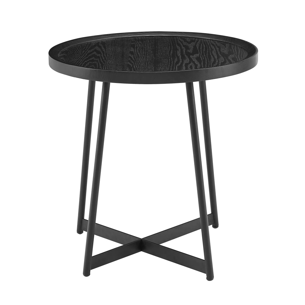 Eurostyle Niklaus Round Side Table, 22-1/8inH x 21-3/4inW x 21-3/4inD, Black