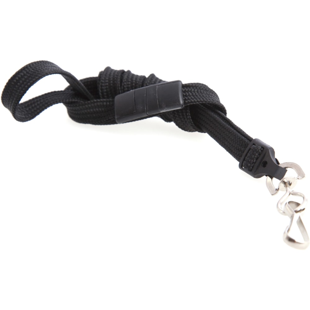 Baumgartens Safety Breakaway Lanyard, 36in, Hook, Black, Pack of 12