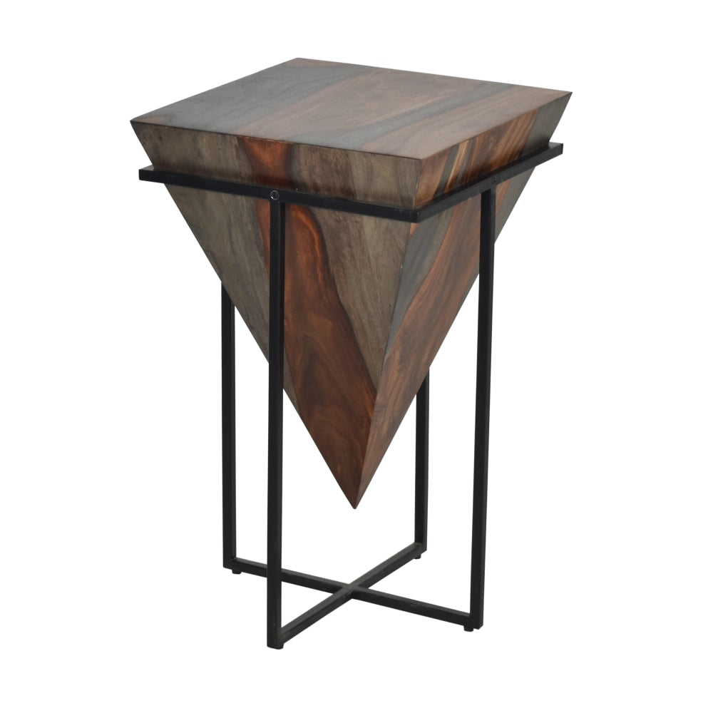 Coast to Coast Pyramid-Shaped Accent Table, 27inH x 16inW x 16inD, Sierra/Black