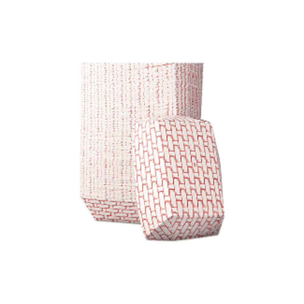 Boardwalk Paper Food Baskets, 5 Lb Capacity, Red/White, Pack Of 500, BWK30LAG500