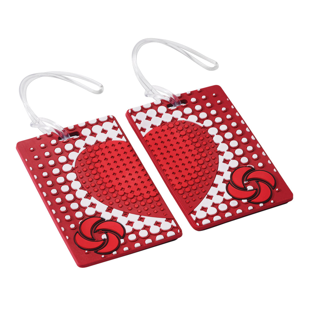 Samsonite PVC ID Tags, 4inH x 3inW x 1/16inD, True Love Red, Pack Of 2