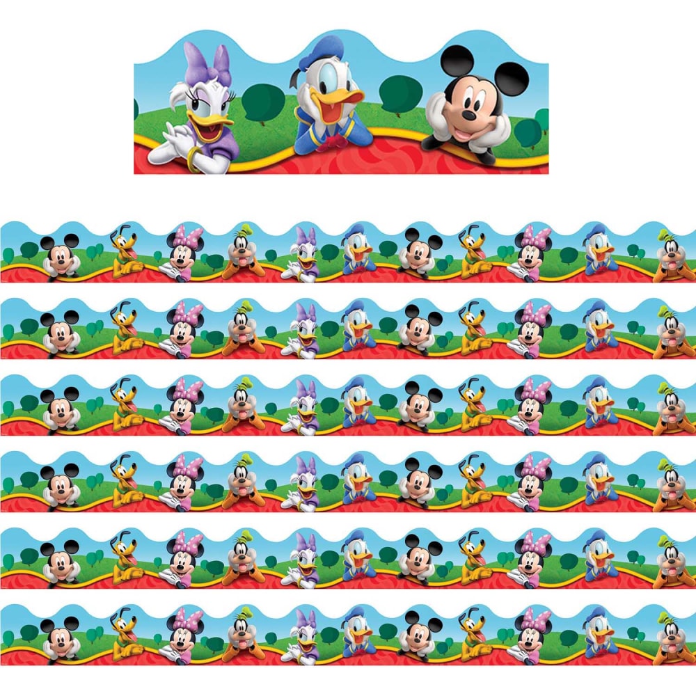 Eureka School Deco Trim, Mickey Mouse Clubhouse Characters, 37ft Per Pack, Set Of 6 Packs