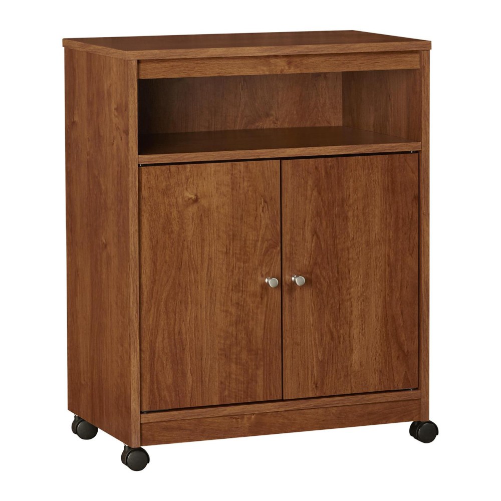 Ameriwood Home Landry Microwave Cart, With Cabinet, 30inH x 23inW x 15inD, Bank Alder