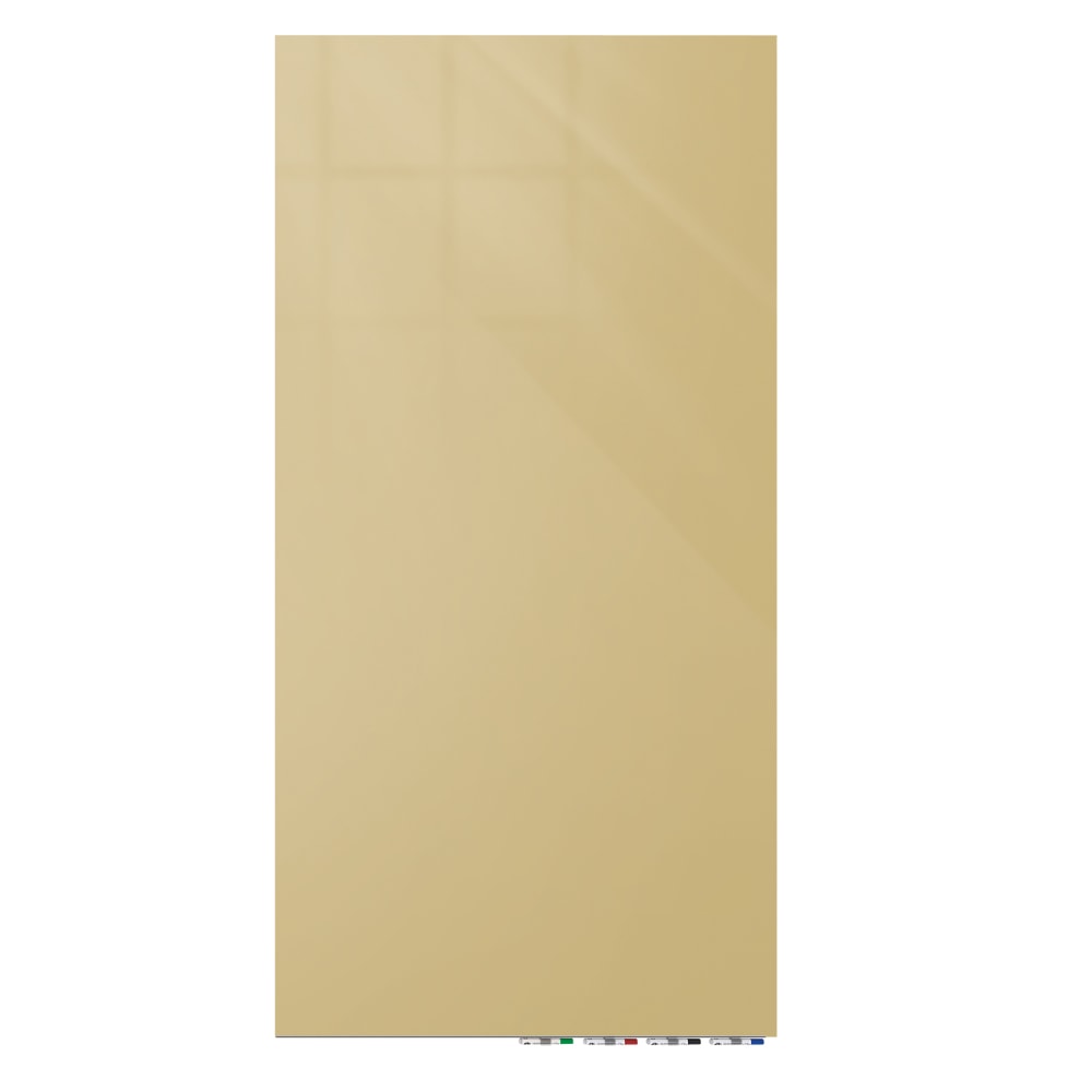 Ghent Aria Low-Profile Magnetic Glass Whiteboard, 72in x 36in, Beige
