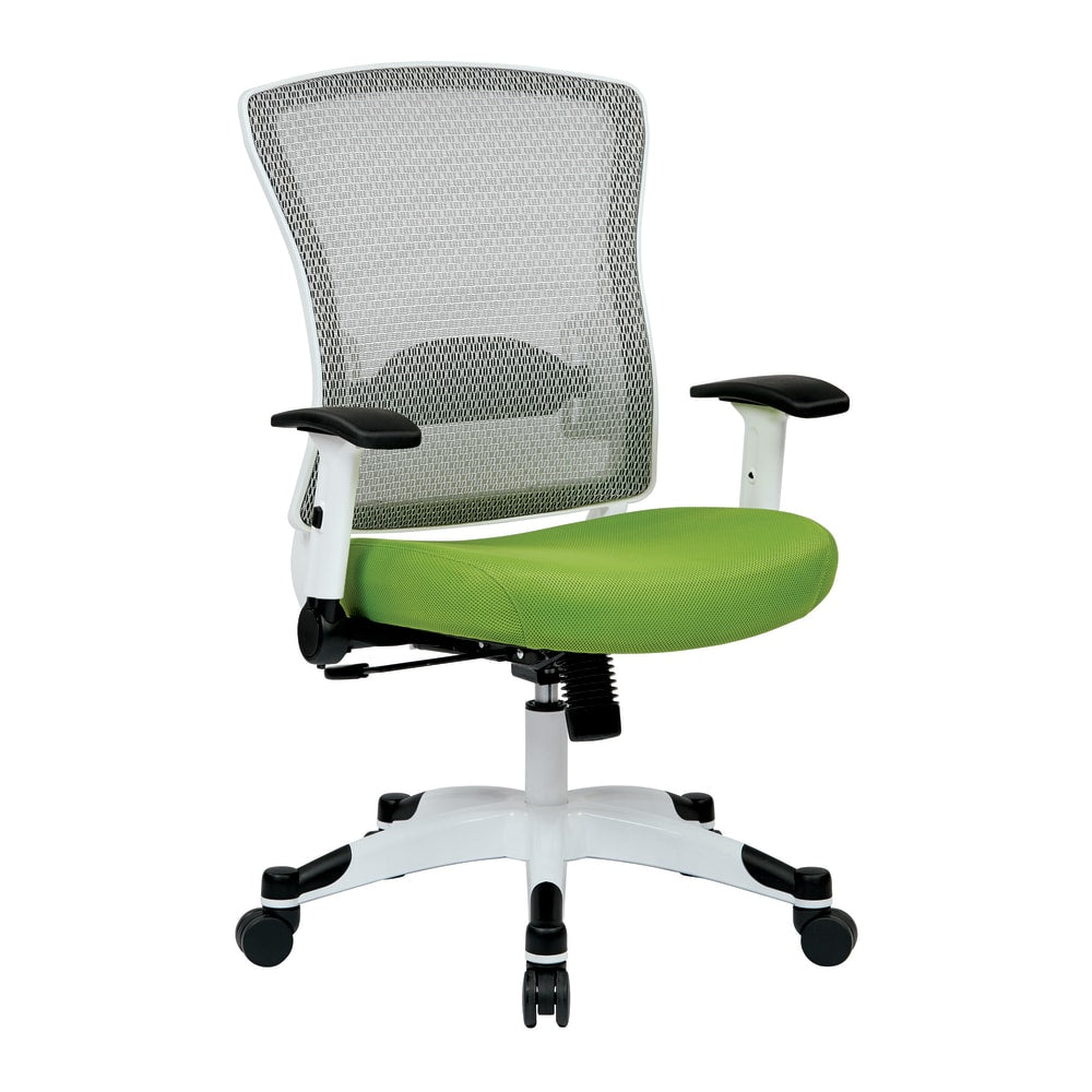 Office Star Space Seating Mesh Mid-Back Chair, Green/White