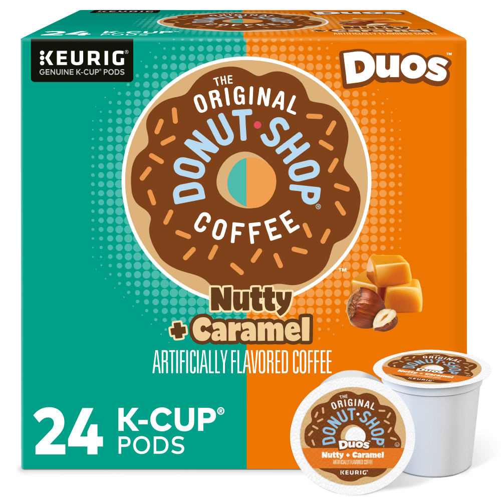 Keurig The Original Donut Shop Single-Serve K-Cup Pods, Medium Roast, Nutty Caramel, Carton Of 24