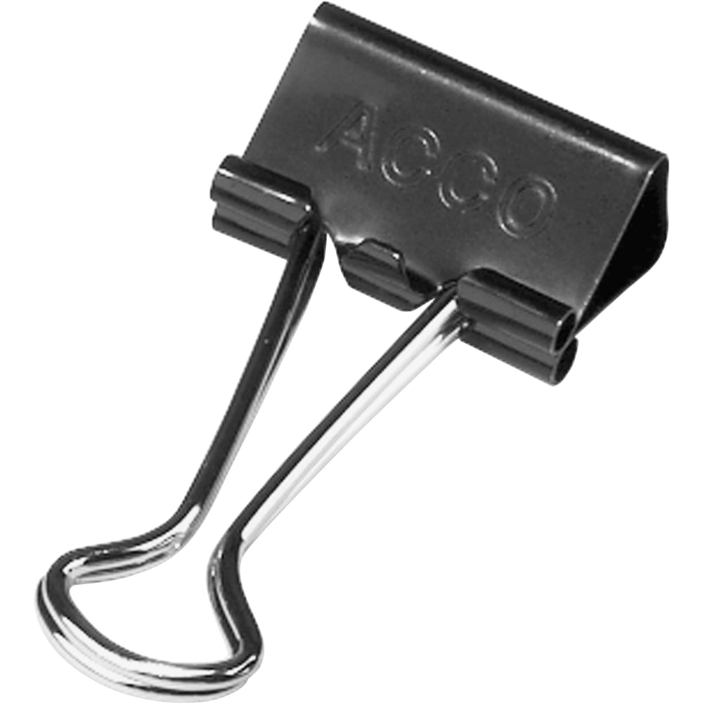 ACCO Binder Clips, Small, 3/4in Wide, 5/16in Capacity, Black, Pack Of 12