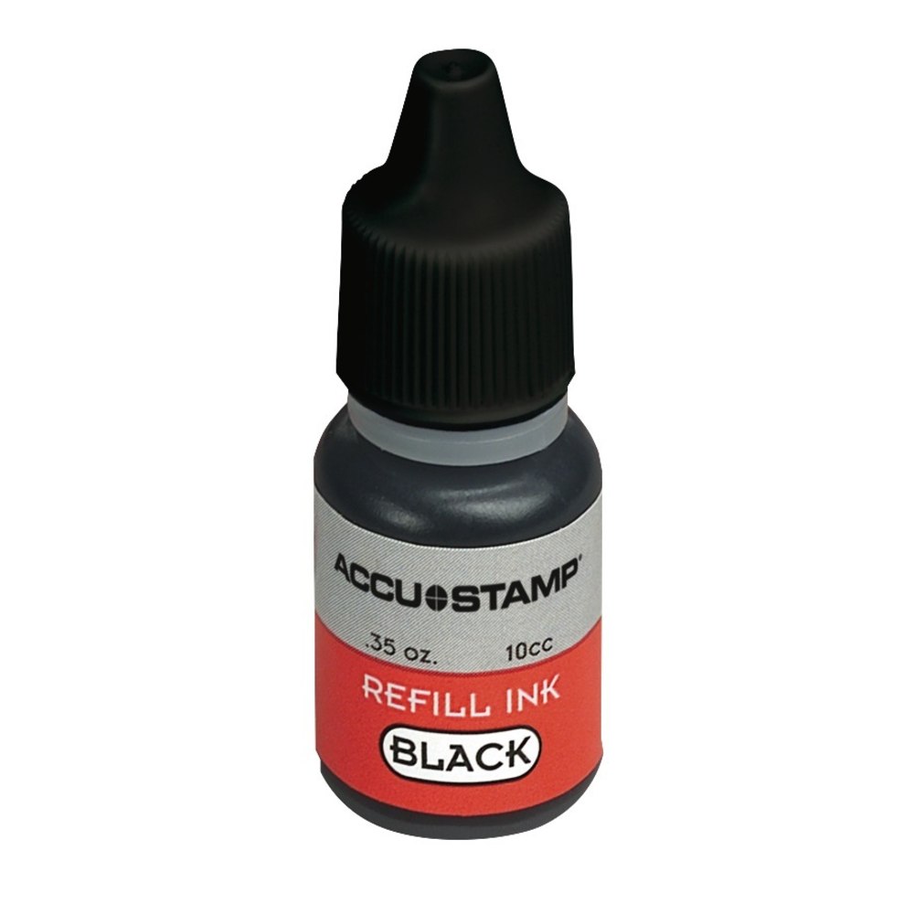 AccuStamp Pre-Ink Refill Ink for Pre-Inked Stamps, Black