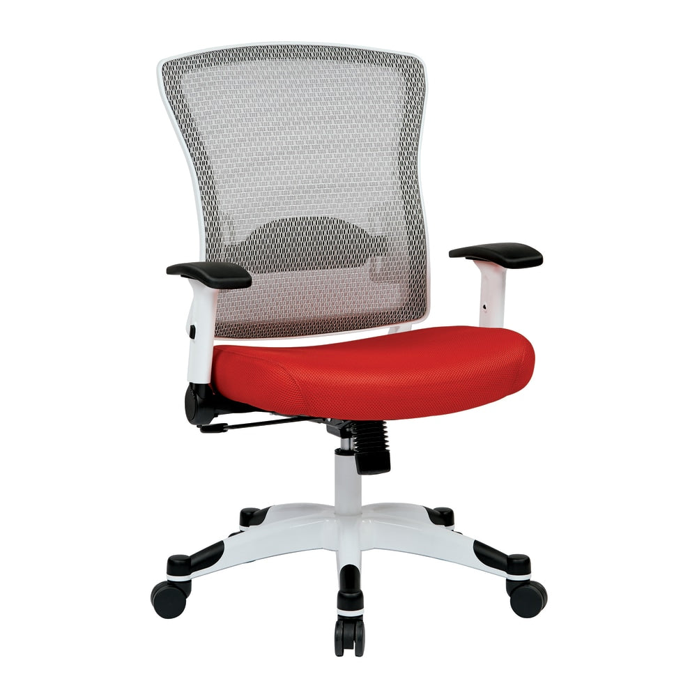 Office Star Space Seating Mesh Mid-Back Chair, Red/White