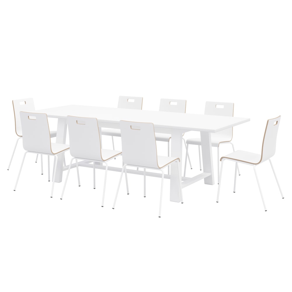 KFI Studios Midtown Dining Table With 8 Chairs, White