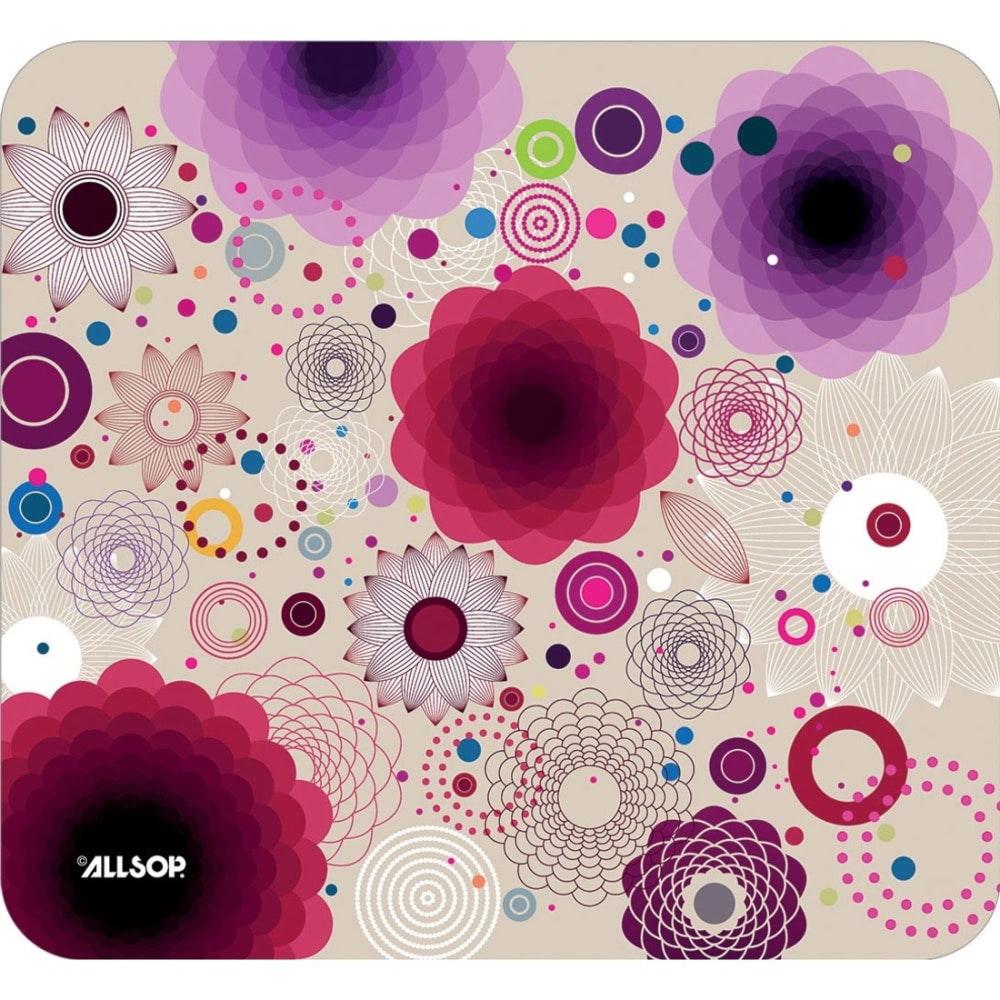 Allsop NatureSmart Image Mousepad - Retro Floral - (30594) - Retro Floral - 0.10in x 8.50in Dimension - Natural Rubber, Latex - Anti-skid