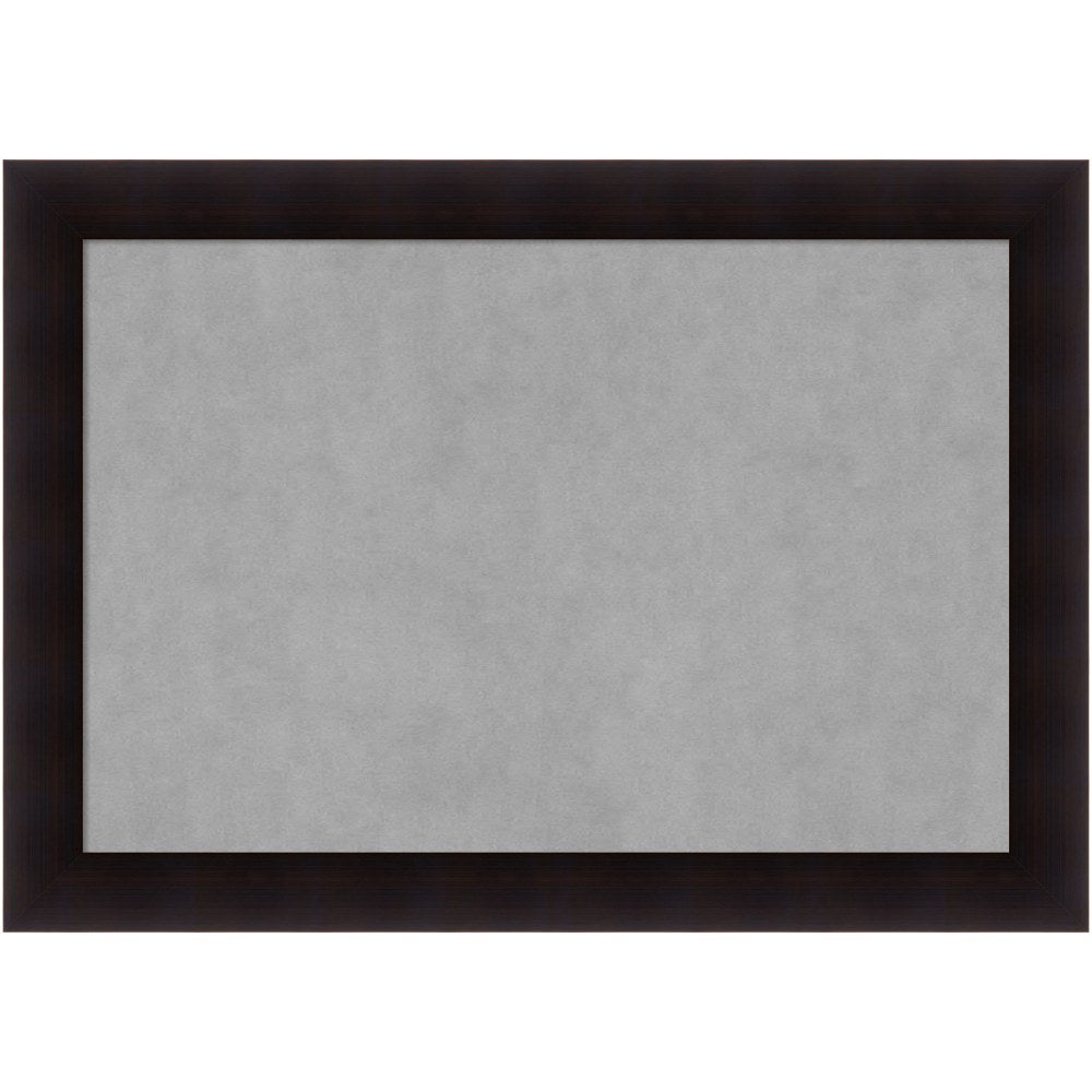 Amanti Art Magnetic Bulletin Board, Steel/Aluminum, 42in x 30in, Portico Espresso Wood Frame