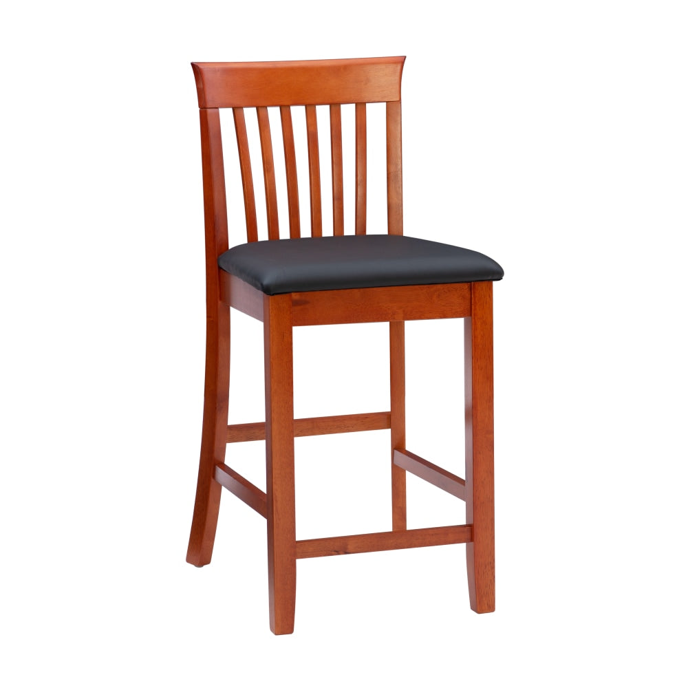 Linon Pullman Faux Leather Counter Stool, Dark Brown/Dark Cherry