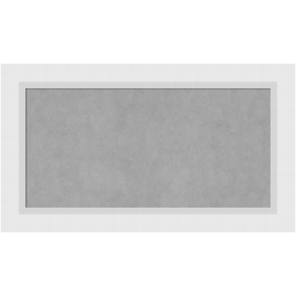 Amanti Art Magnetic Bulletin Board, 28in x 16in, Blanco White Wood Frame