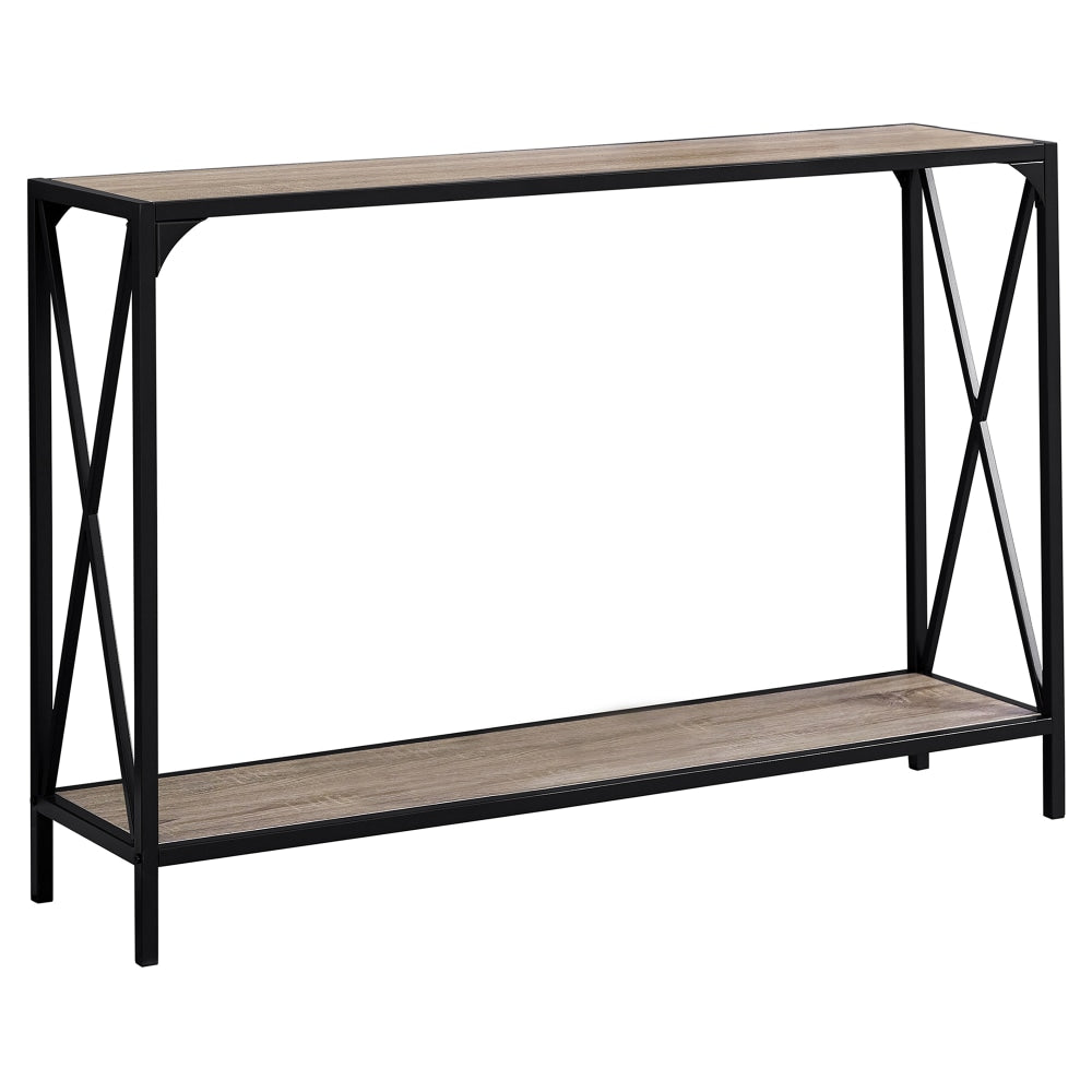 Monarch Specialties Chantal Accent Table, 32inH x 48inW x 12inD, Dark Taupe/Black