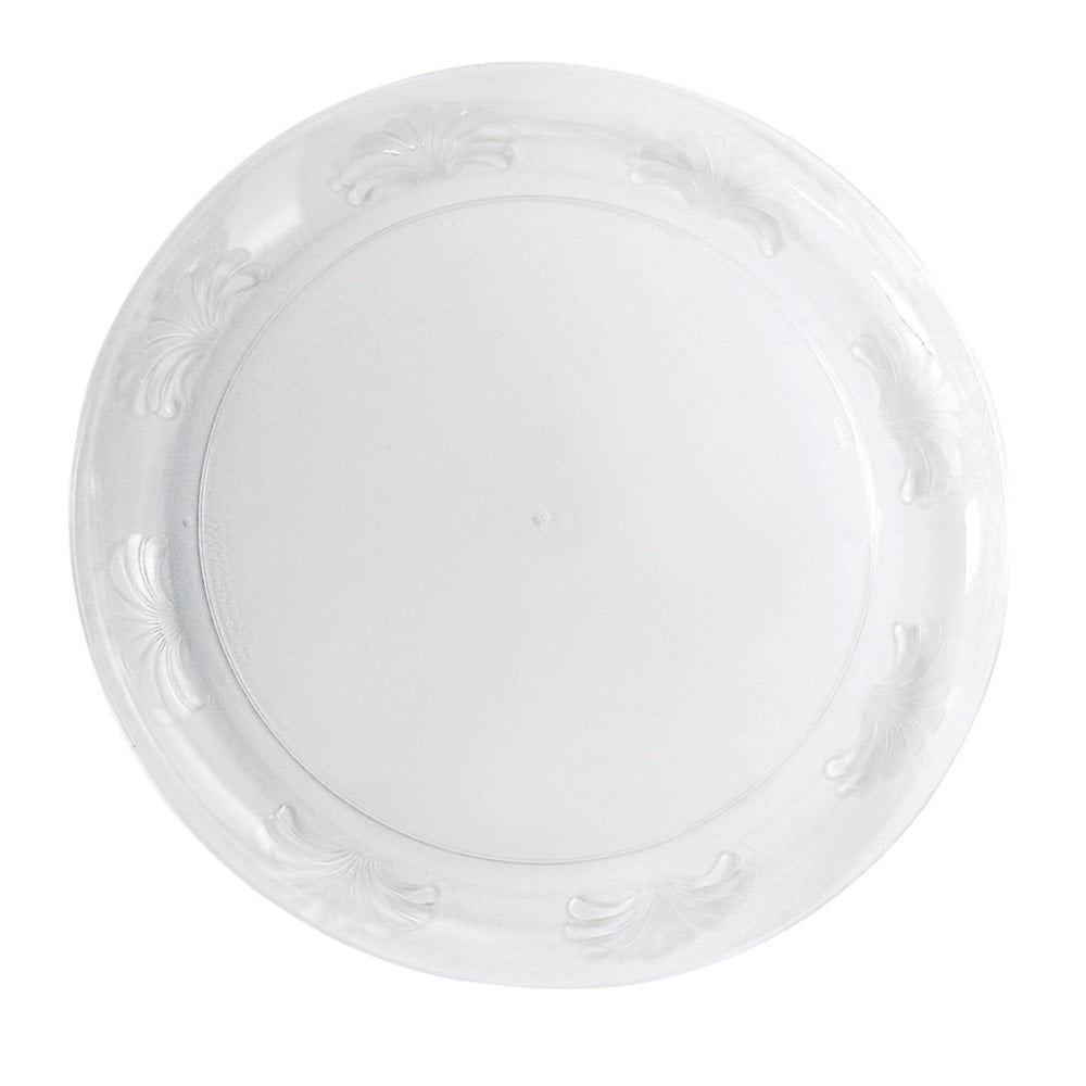WNA Inc Designerware Plastic Plates, Round, 9in, Clear, 10 Plates Per Pack, Case Of 18 Packs