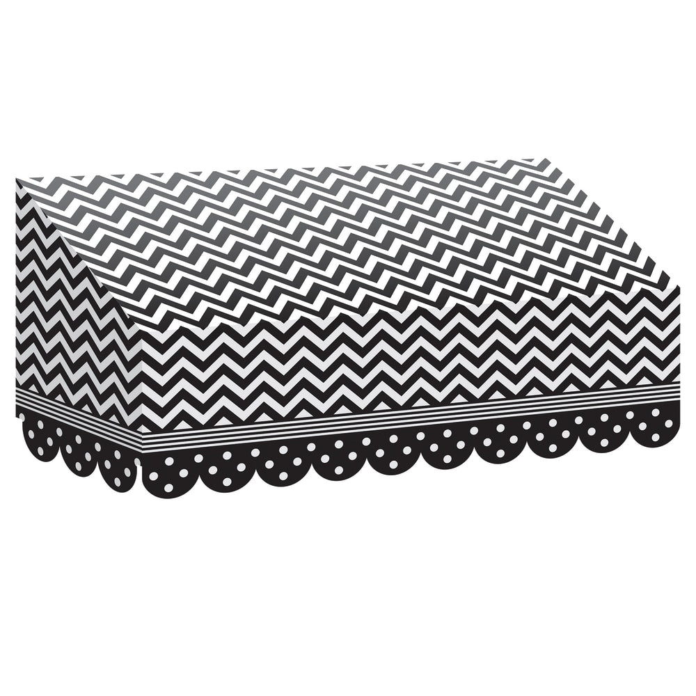 Teacher Created Resources Classroom Awning, 12 1/2inH x 24inW x 8inD, Black/White Chevron/Dots