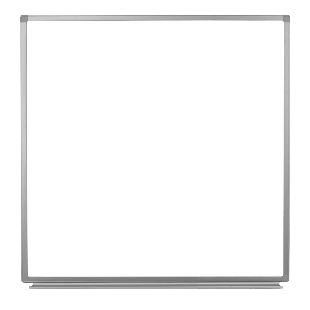 Luxor Magnetic Dry-Erase Whiteboard, 48in x 48in, Aluminum Frame With Silver Finish
