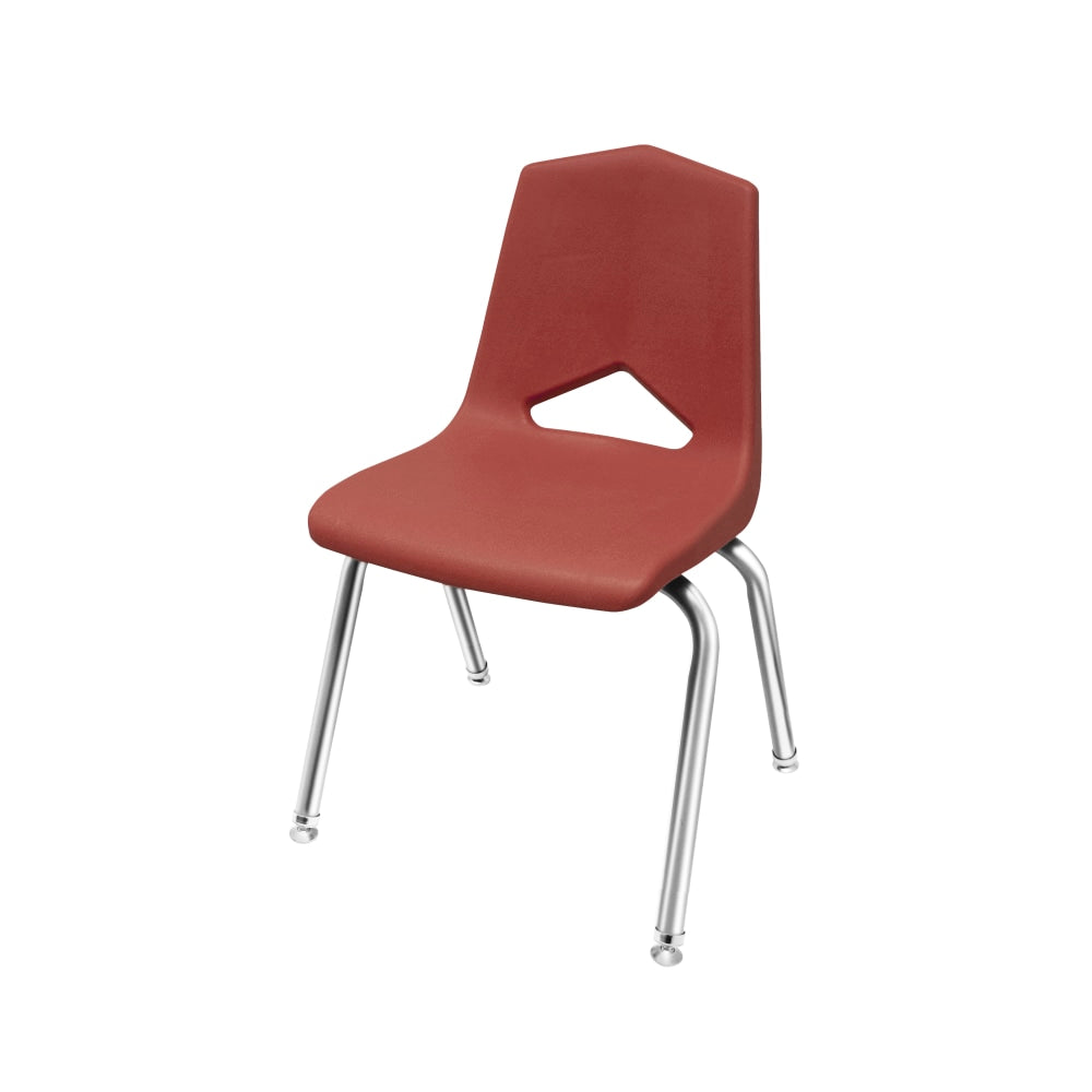 Marco Group MG1100 Series Stacking Chairs, 18-Inch, Burgundy/Chrome, Pack Of 4
