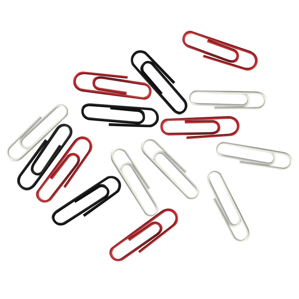 Office Depot Brand Vinyl Paper Clips, Box Of 500, No. 1, Assorted Colors