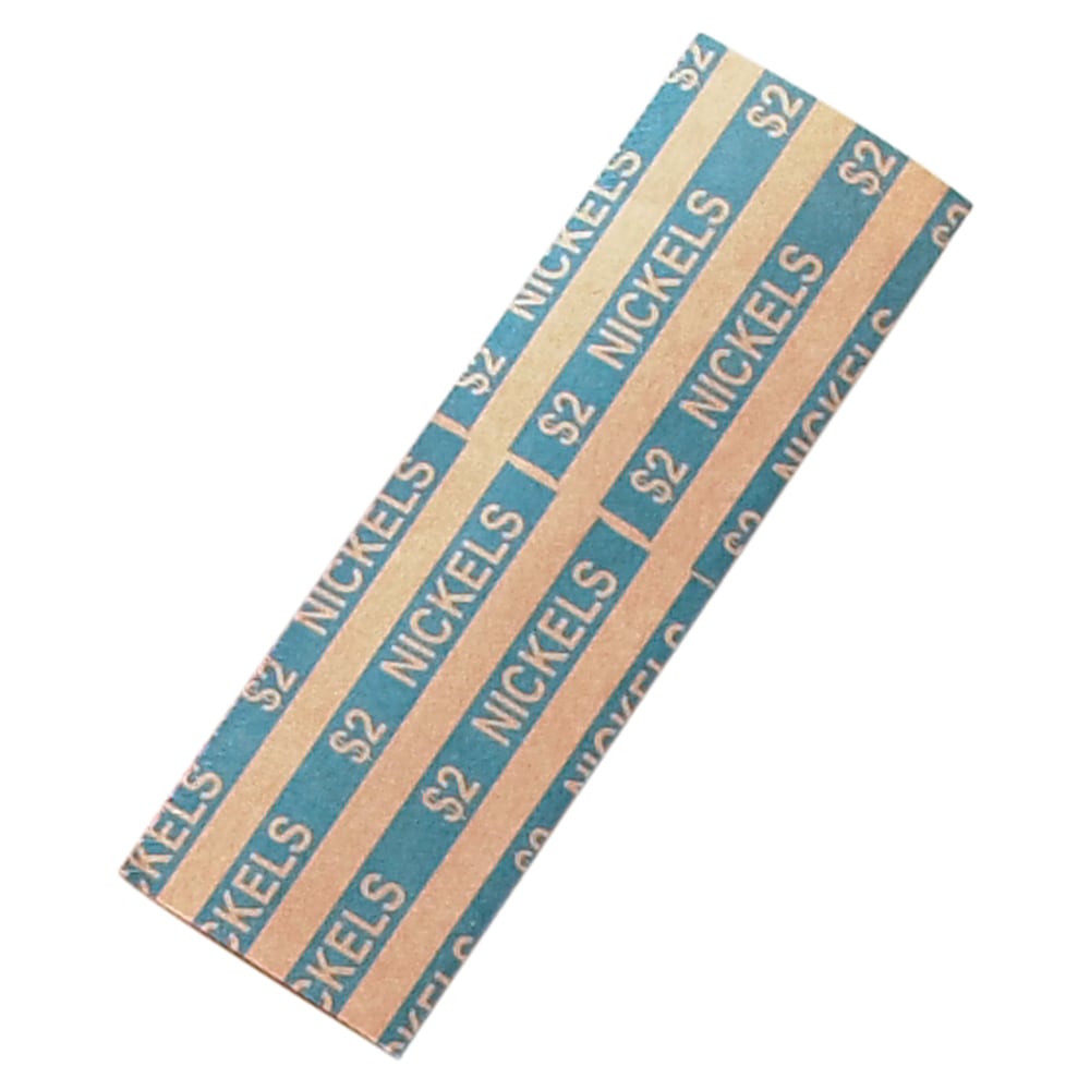 PAP-R Flat Coin Wrappers - Total $2.00 in 40 Coins of 5cents Denomination - Heavy Duty - Paper, Kraft - Blue