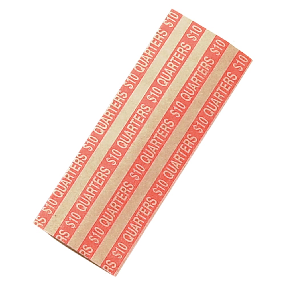 PAP-R Flat Coin Wrappers - Total $10 in 40 Coins of 25cents Denomination - Heavy Duty - Paper - Kraft