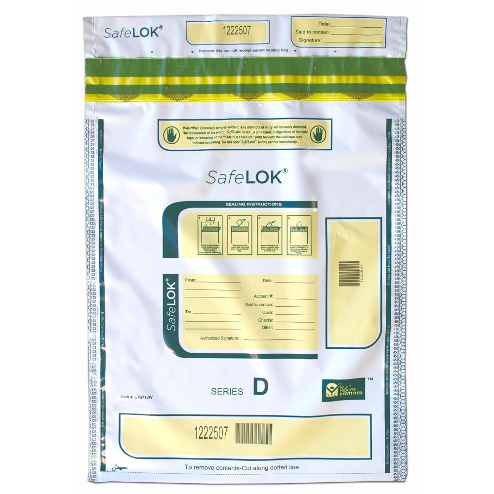 Control Group Tamper-Evident Deposit Bags, 12in x 16in, White, Pack Of 100