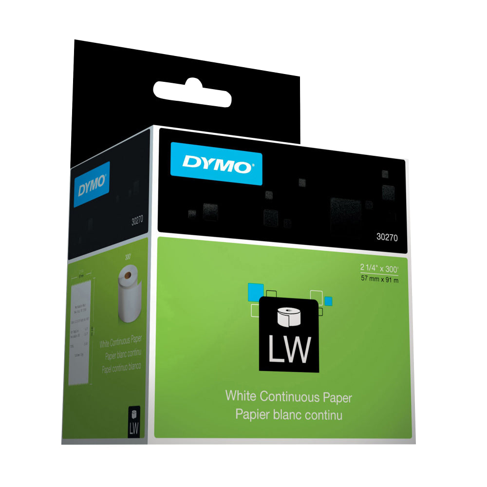 DYMO LabelWriter Continuous-Roll Non-Adhesive Paper, 30270, 2 1/4in x 300ft, White