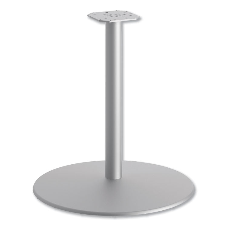 Between Round Disc Base for 30" Table Tops, 27.79" High, Textured Silver
