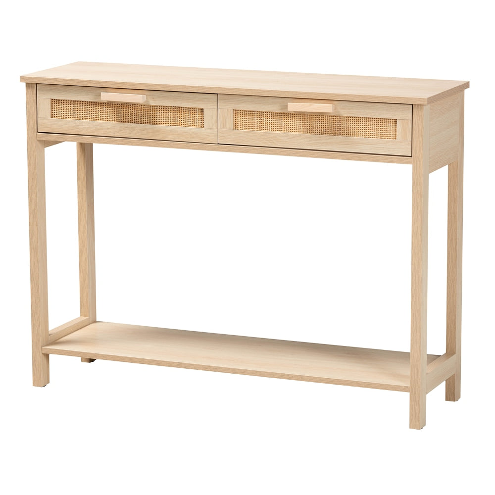 Baxton Studio Sebille Mid-Century Modern Console Table, 29-1/2inH x 39-7/16inW x 11-13/16inD, Light Brown