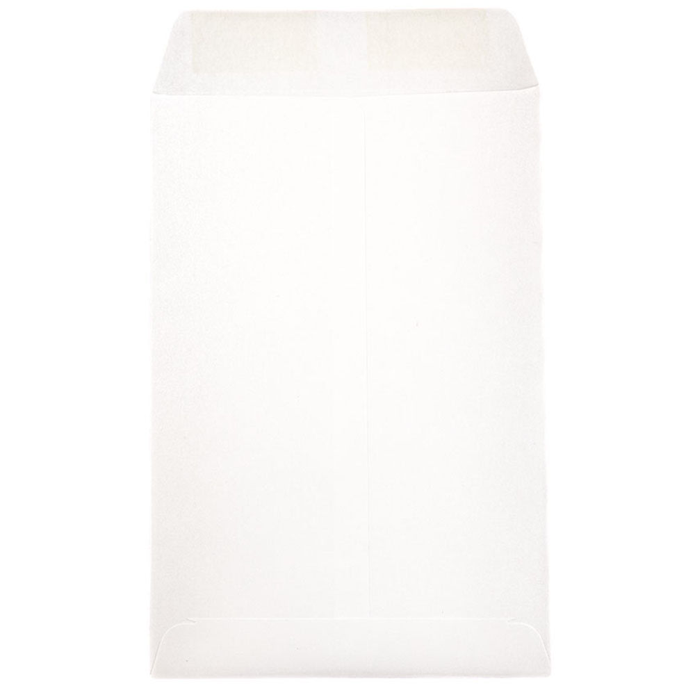 JAM Paper Open-End 6in x 9in Envelopes, Gummed Closure, White, Pack Of 50 Envelopes