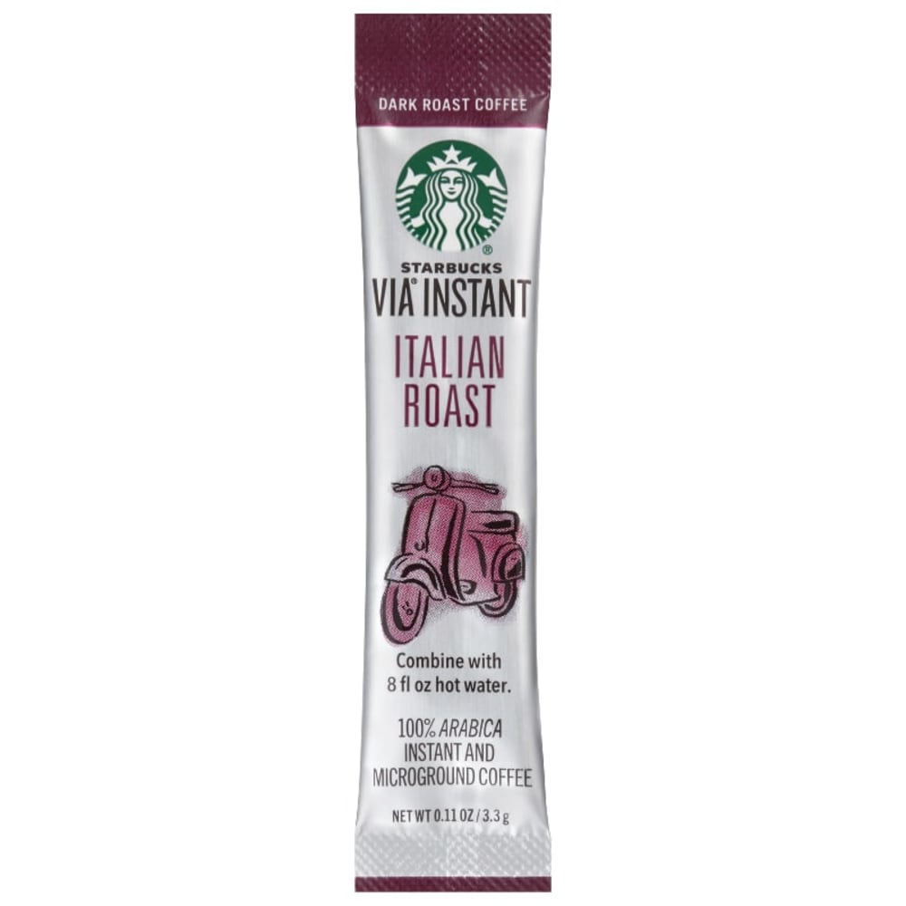 Starbucks VIA Ready Brew Coffee, Italian Roast, 0.1 Oz Per Bag, Carton Of 8 Bags