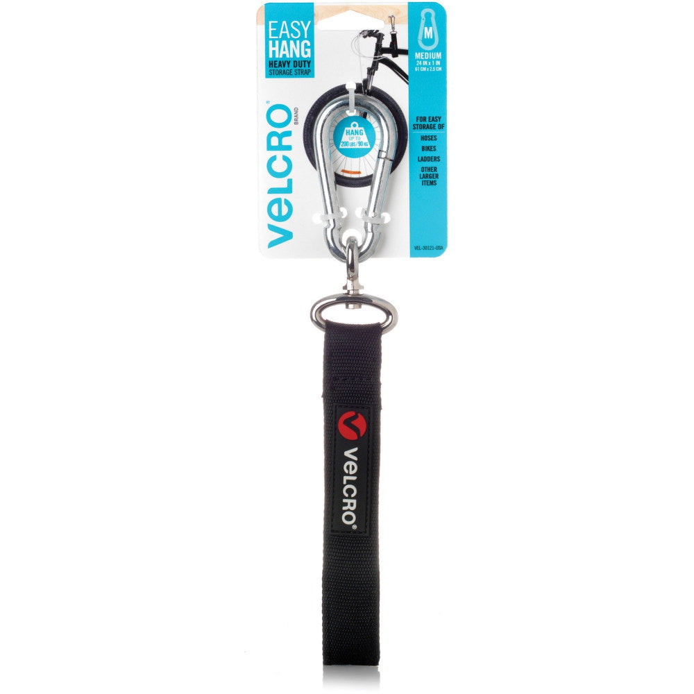 VELCRO Heavy Duty Storage Strap - 1 Each - Medium (M) - 12.8in Height x 3.5in Width x 1in Length - Black