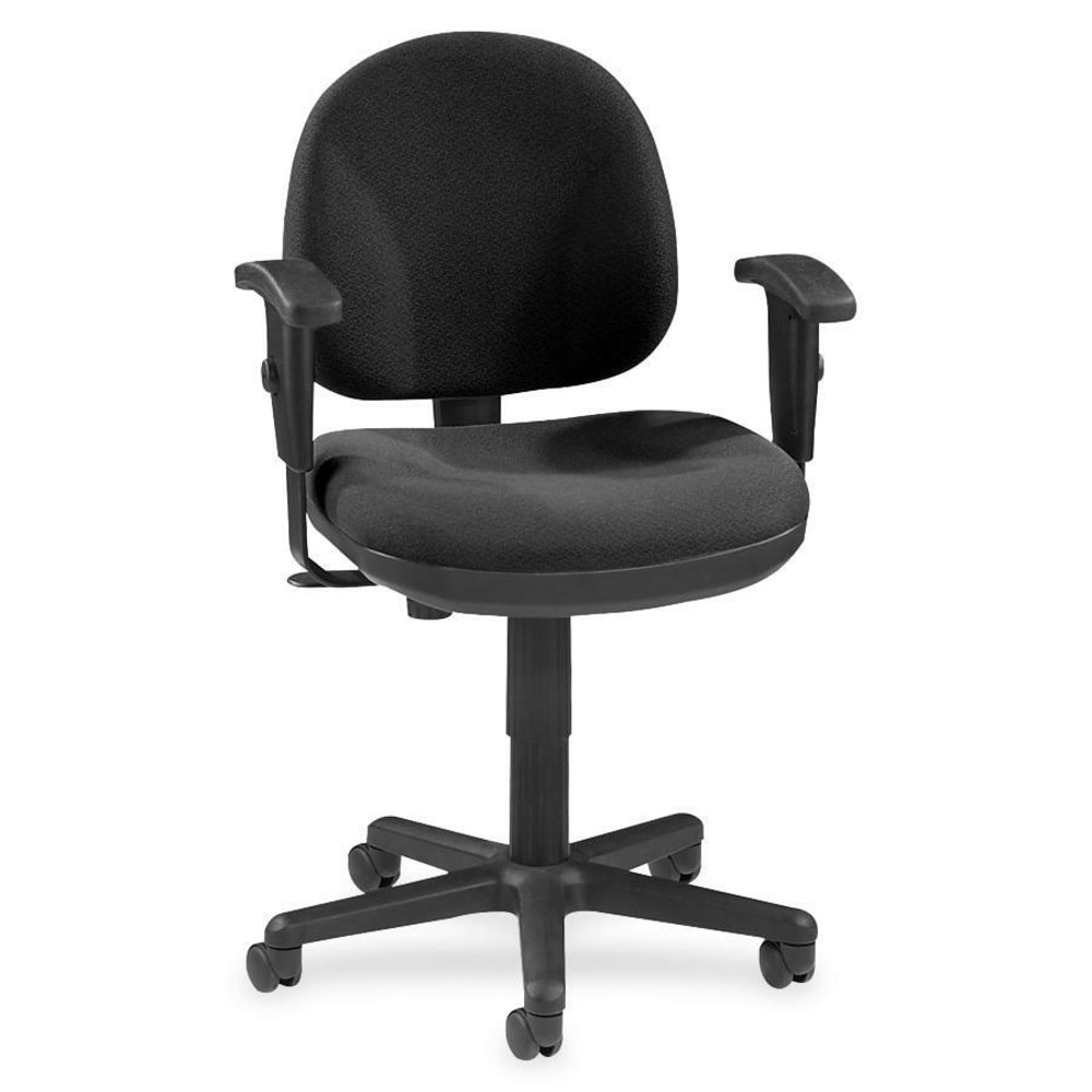 Lorell Millenia Pneumatic Task Chair, Removeable Arms, Black