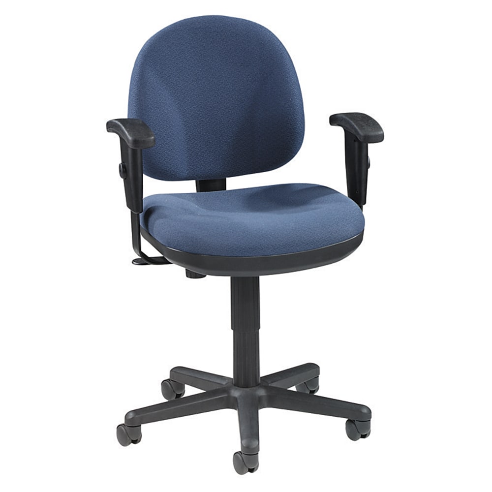 Lorell Millenia Pneumatic Task Chair, Removeable Arms, Blue