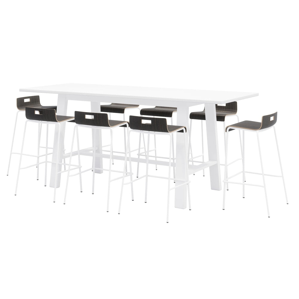KFI Studios Midtown Bar Height Table & Bar Stool Set, Espresso/White