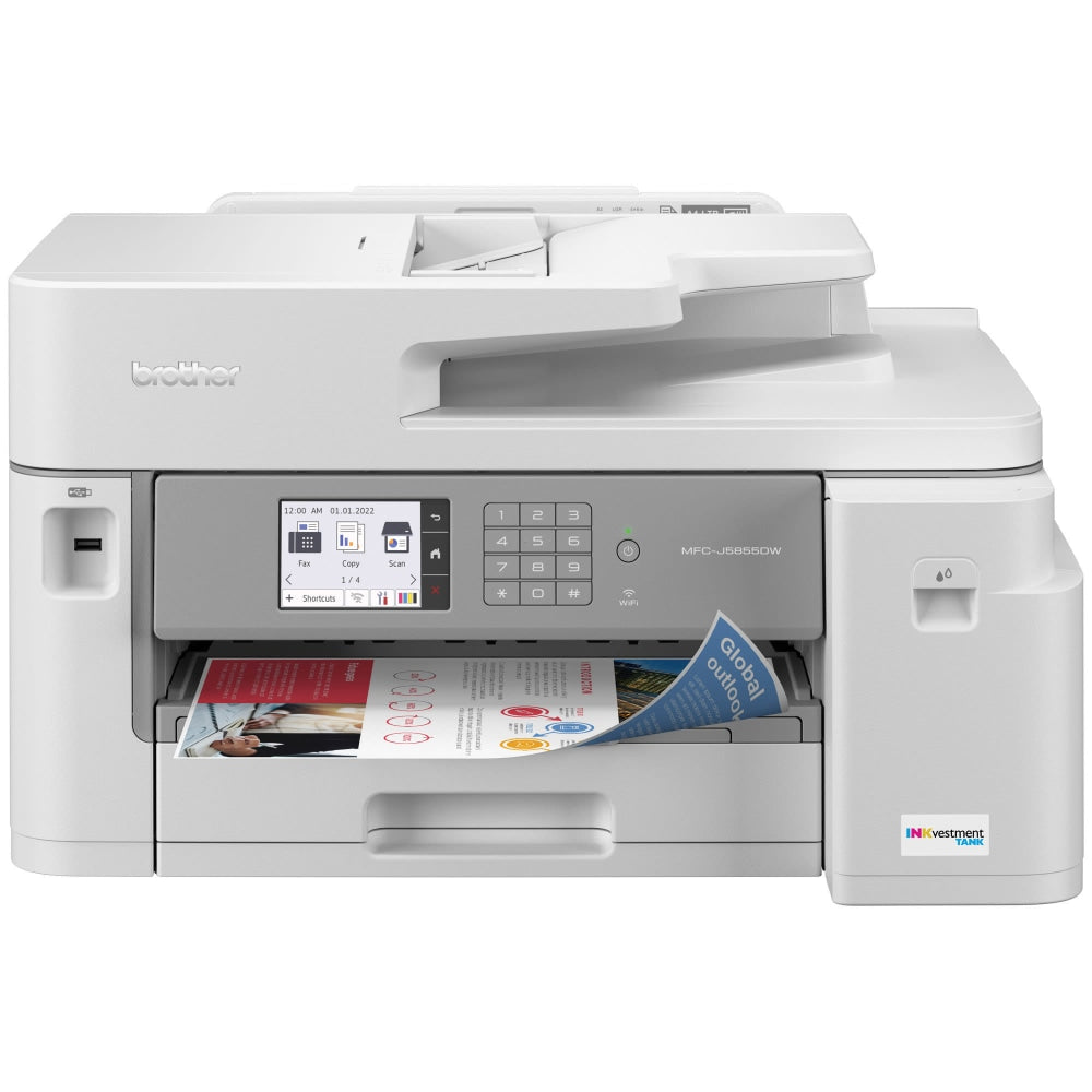 Brother INKvestment Tank MFC-J5855DW Inkjet All-In-One Color Printer With Ink