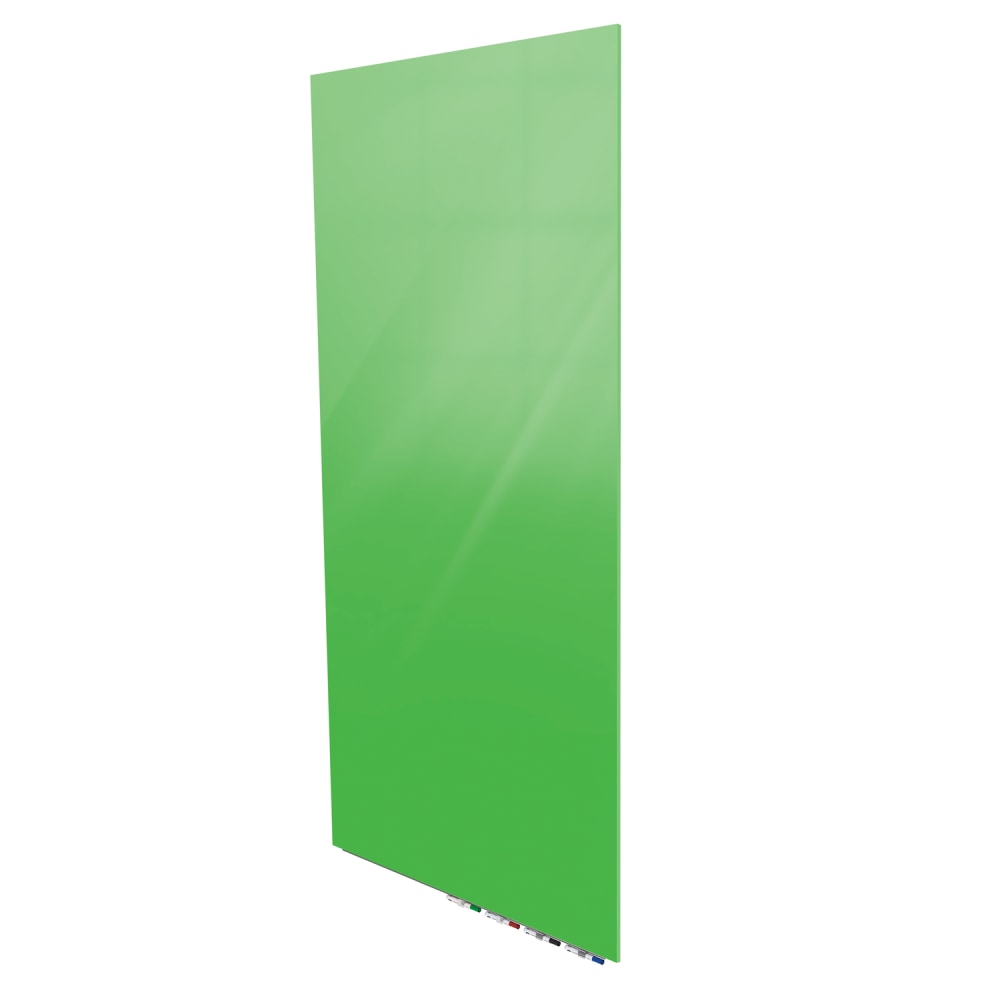 Ghent Aria Low-Profile Magnetic Glass Whiteboard, 48in x 36in, Green