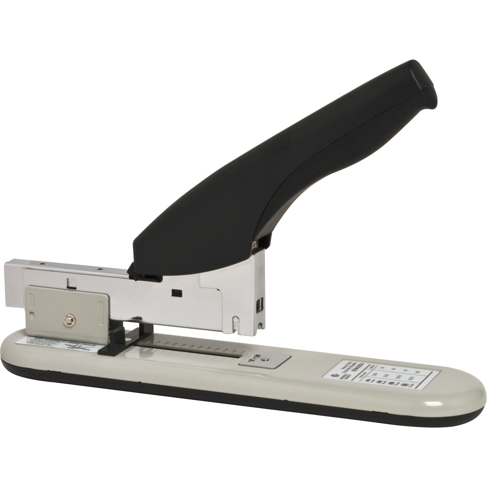 Business Source Economy Heavy-duty Stapler - 100 Sheets Capacity - 1/2in Staple Size - 1 Each - Black, Putty