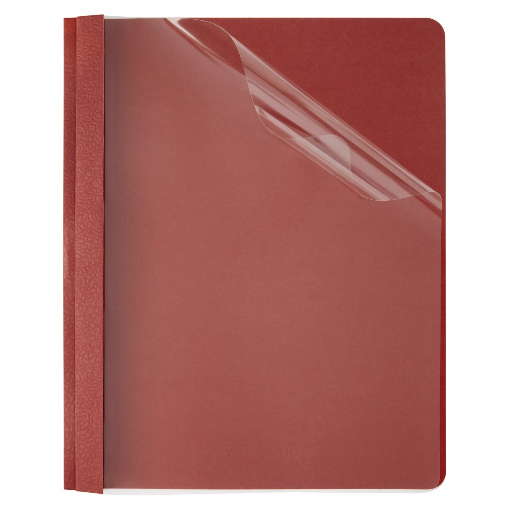 Office Depot Brand Clear-Front Report Covers, Red, Pack Of 10