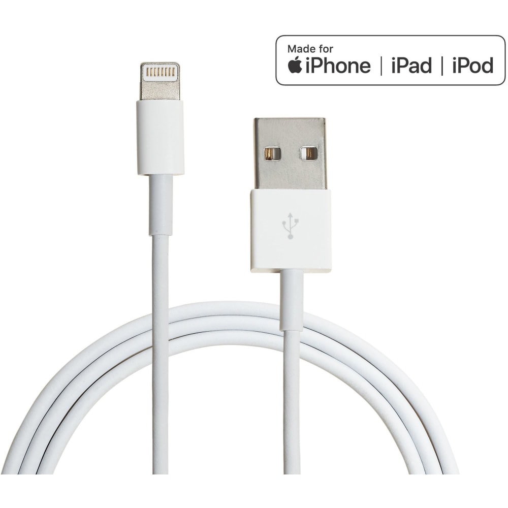 4XEM 3ft 1m Lightning cable for Apple iPhone, iPad, iPod - MFI Certified - MFi Certified Lightning to USB data sync cable forApple iPad, iPhone, iPod 3 FT 1 x Lightning Male Proprietary Connector - 1 x Type A Male USB