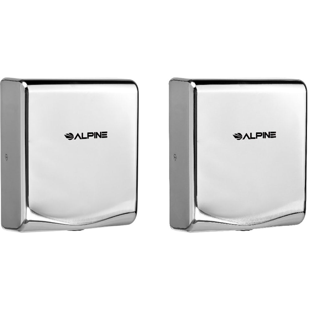 Alpine Industries Willow Commercial High-Speed Automatic Electric Hand Dryers, Chrome, Pack Of 2 Dryers
