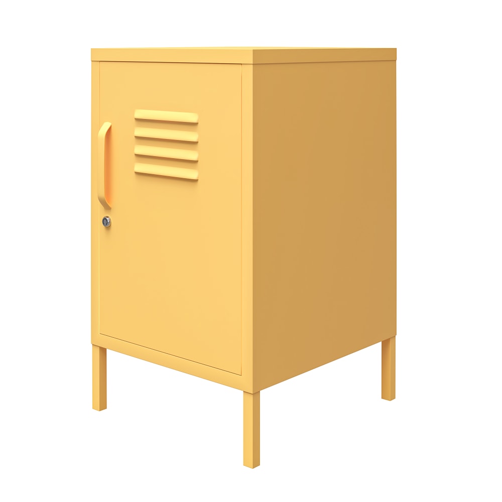 Ameriwood Home Cache Metal Locker End Table, 27-1/8inH x 15inW x 15-3/4inD, Yellow