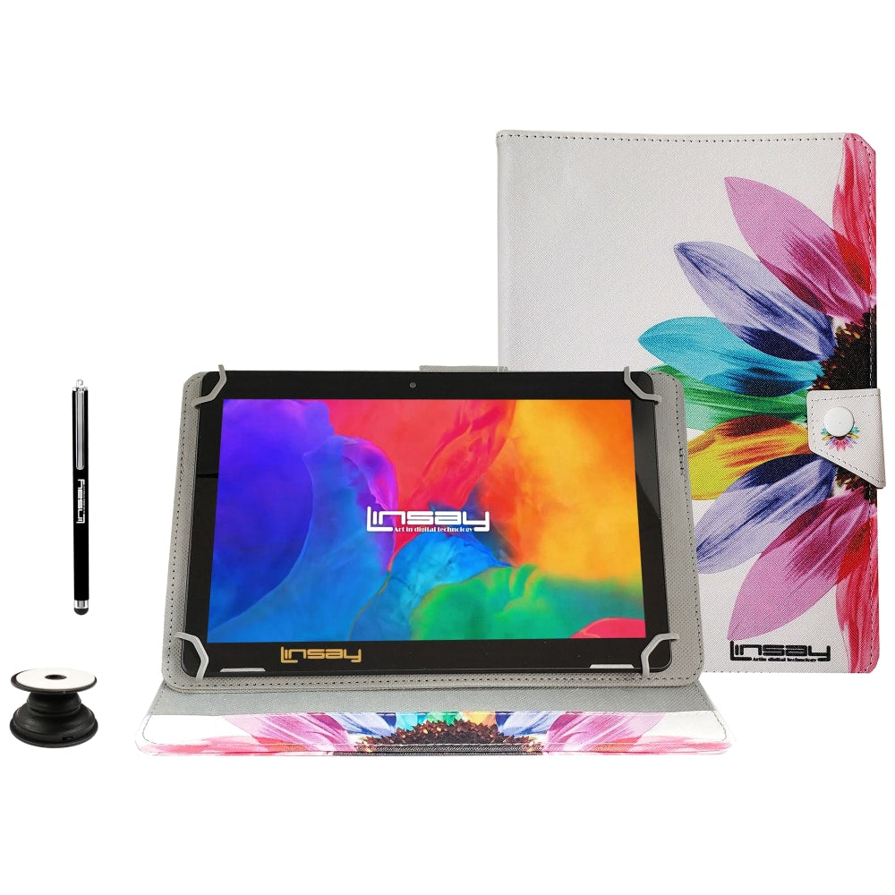 Linsay F10IPS Tablet, 10.1in Screen, 2GB Memory, 64GB Storage, Android 13, Rainbow