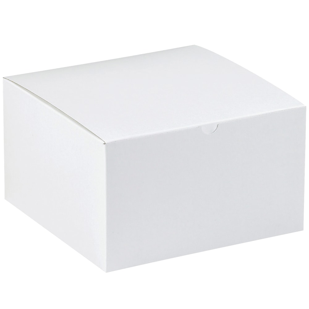 Partners Brand Gift Boxes, 12inL x 12inW x 9inH, 100% Recycled, White, Case Of 50